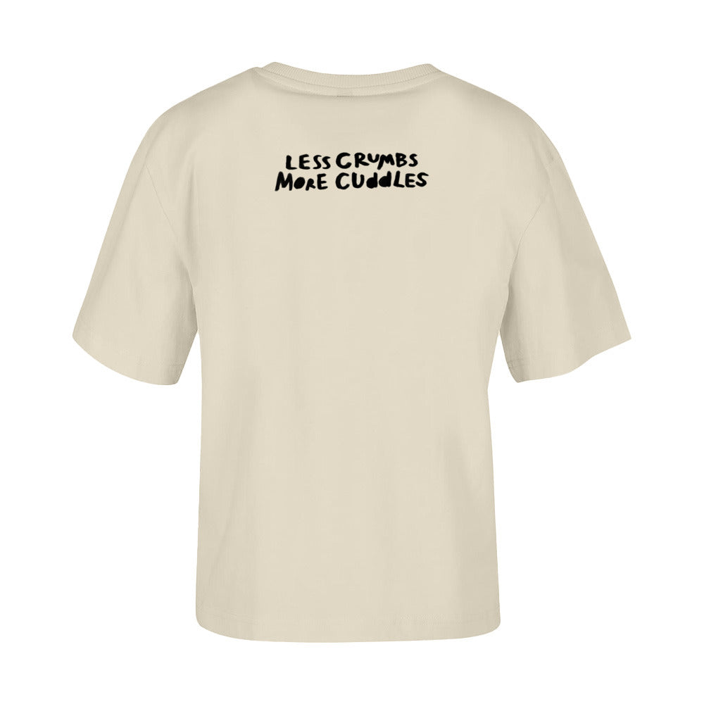 women's shirt: less crumbs more cuddles