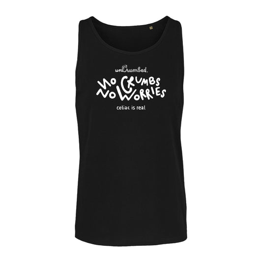 unisex sleveless: no crumbs no worriess