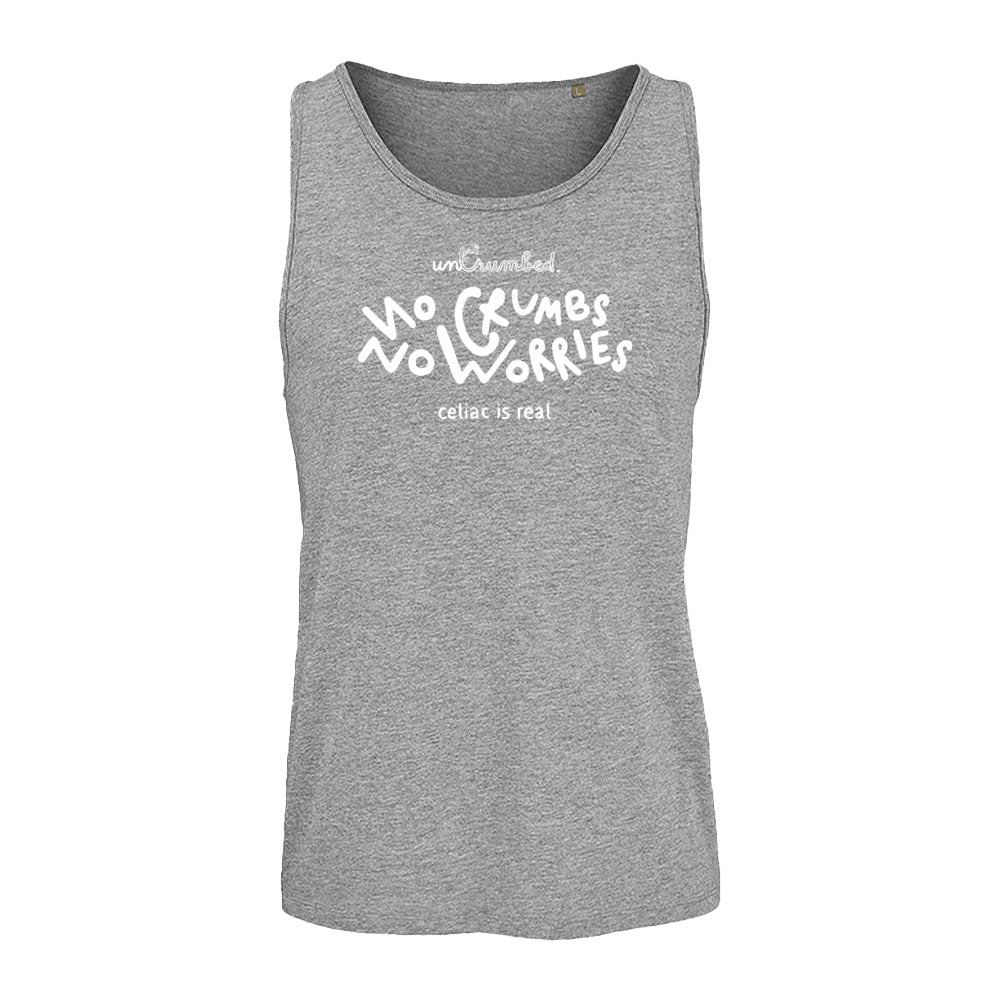 unisex sleveless: no crumbs no worriess