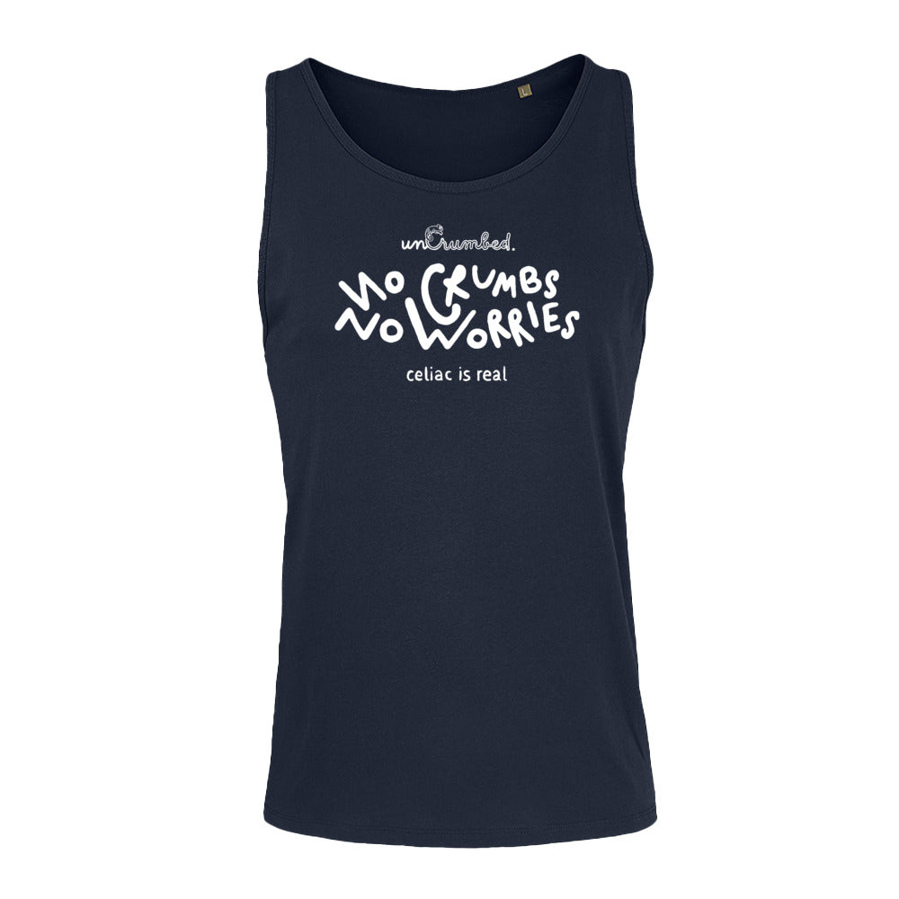 unisex sleveless: no crumbs no worriess