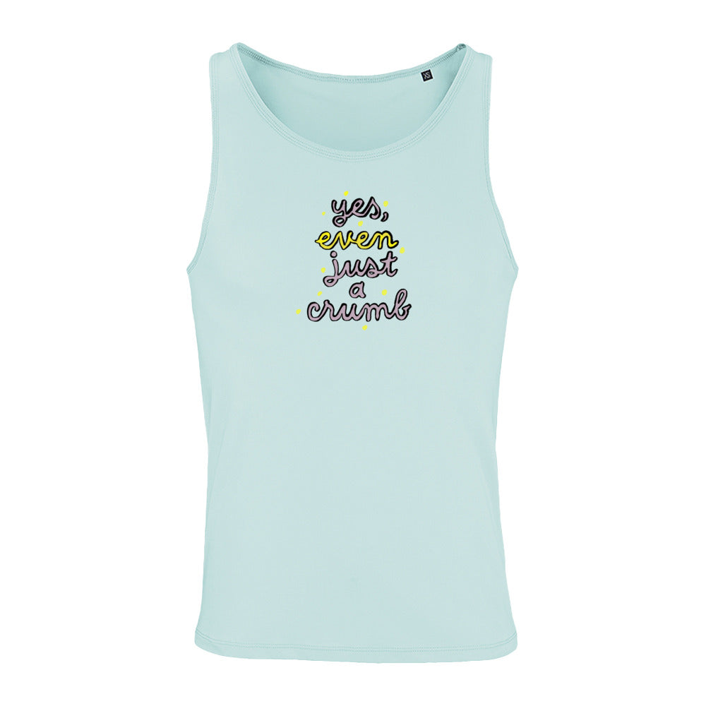 unisex sleveless: yes, even just a crumb