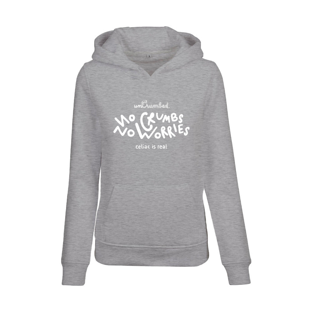 women's hoodie: no crumbs no worries