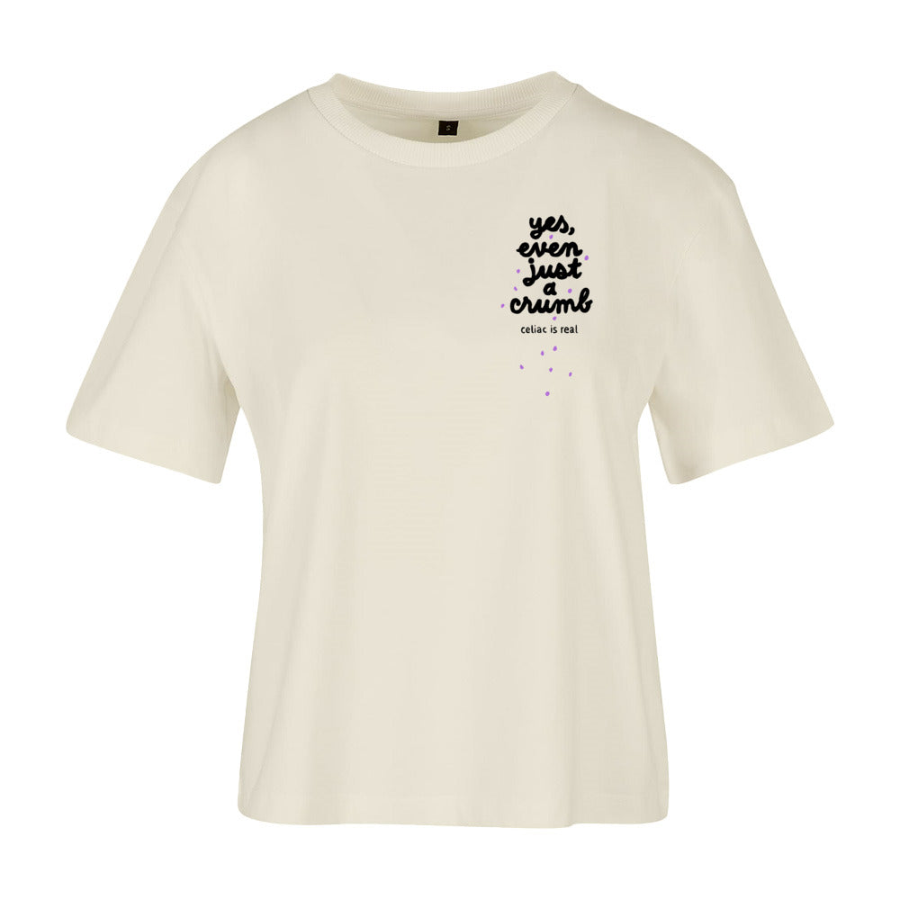 women's shirt: yes, even just a crumb