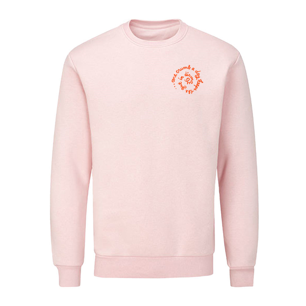 unisex sweater: one crumb a day...
