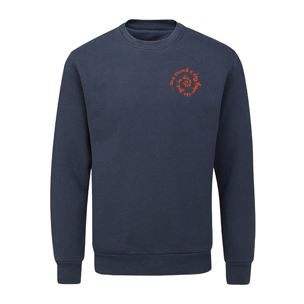 unisex sweater: one crumb a day...