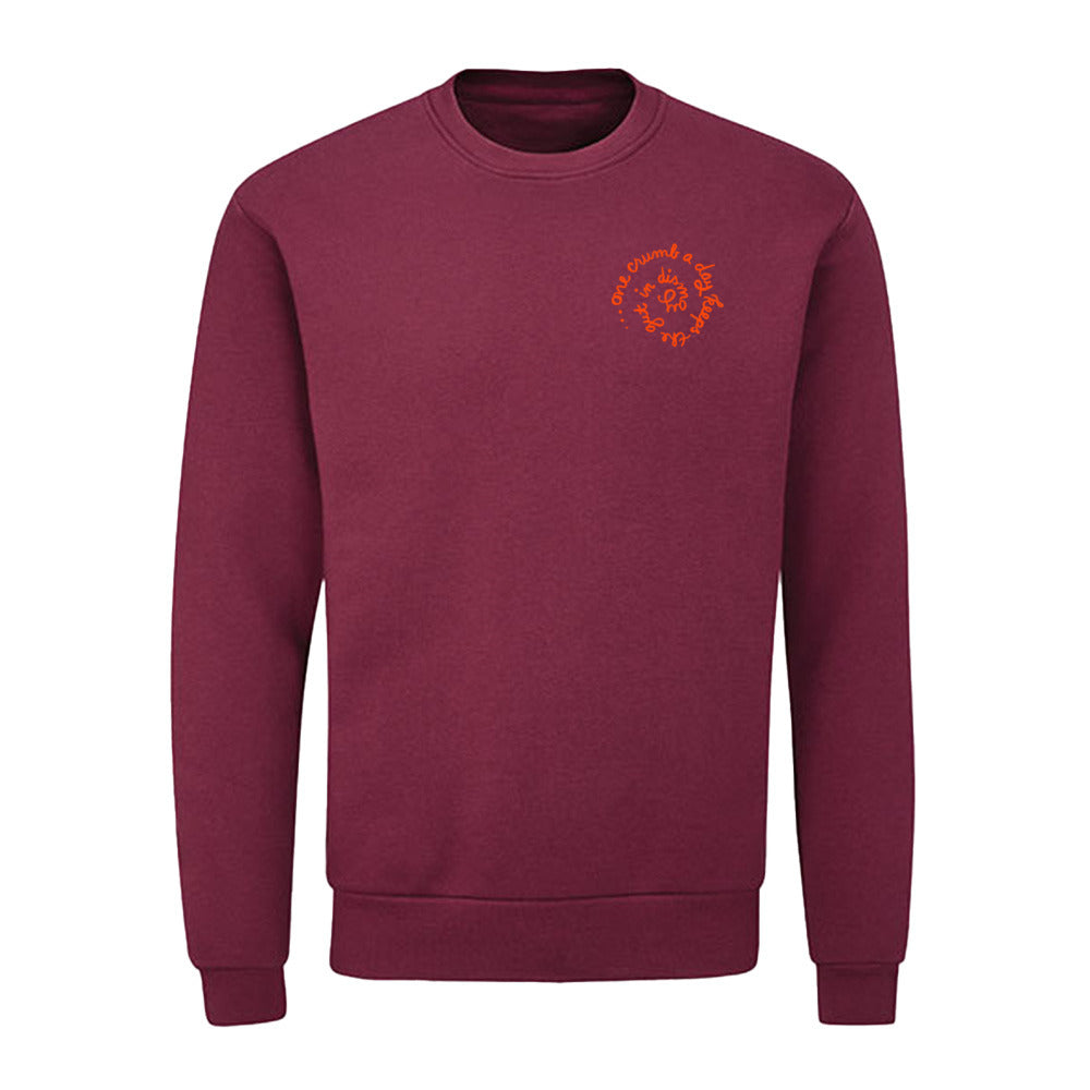 unisex sweater: one crumb a day...
