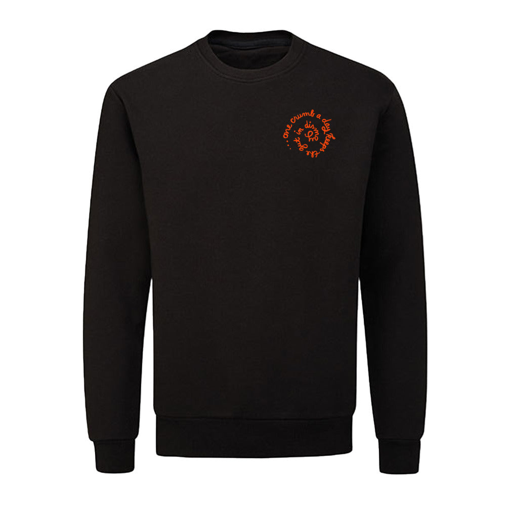 unisex sweater: one crumb a day...