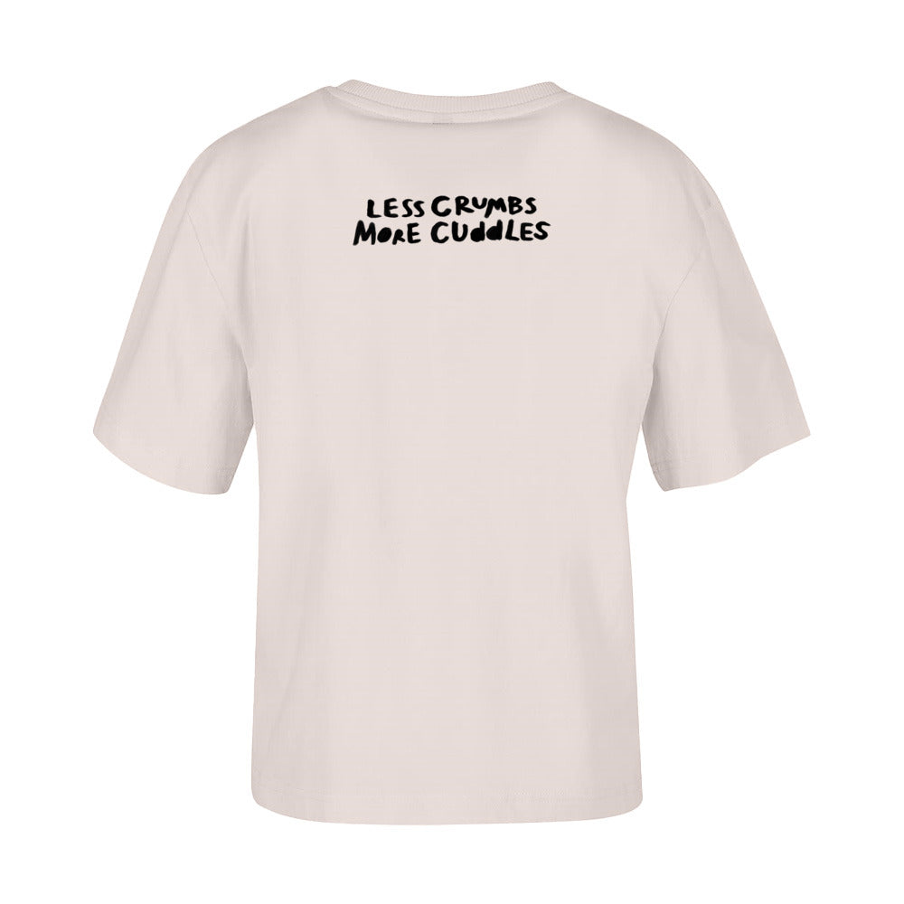 women's shirt: less crumbs more cuddles