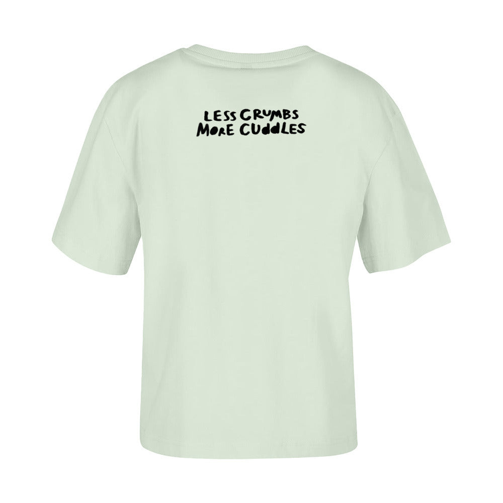 women's shirt: less crumbs more cuddles