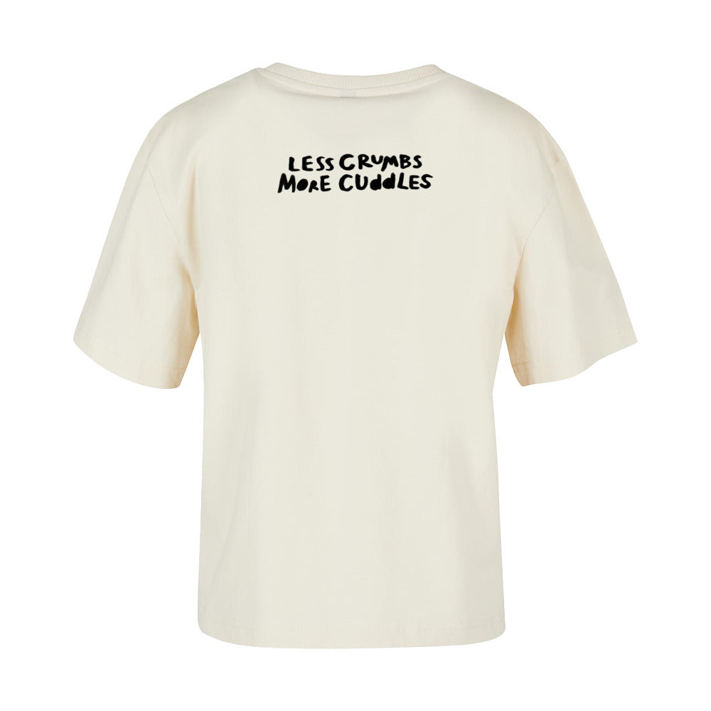 women's shirt: less crumbs more cuddles