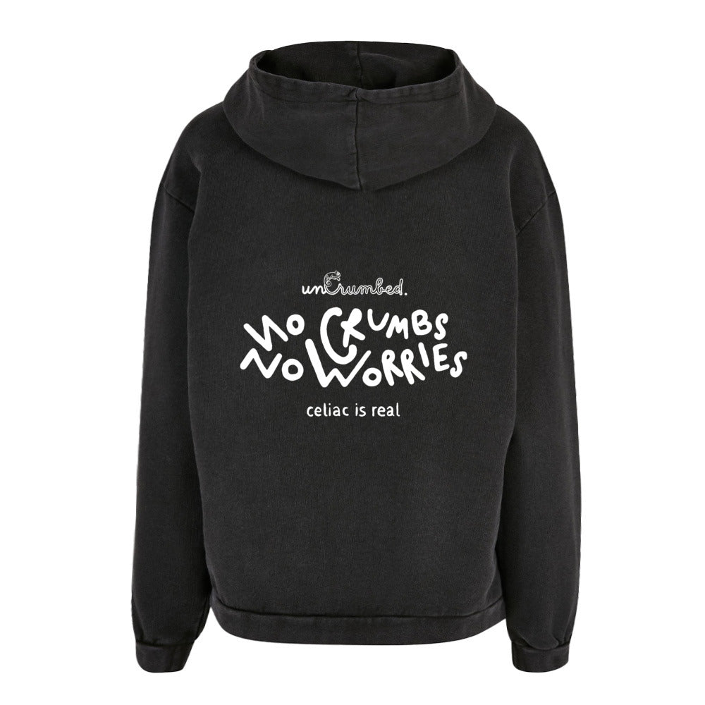 women's hoodie: no crumbs no worries