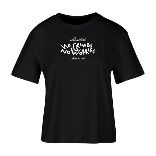 women's shirt: no crumbs no worries