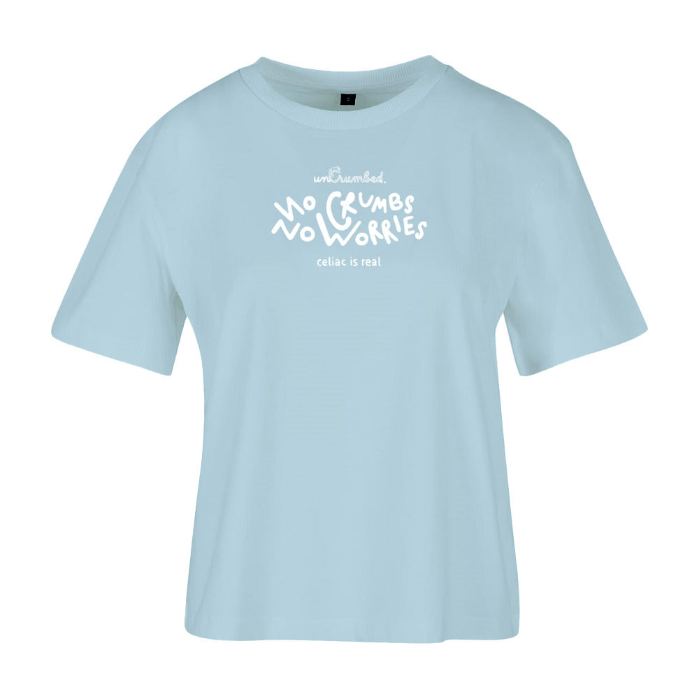 women's shirt: no crumbs no worries