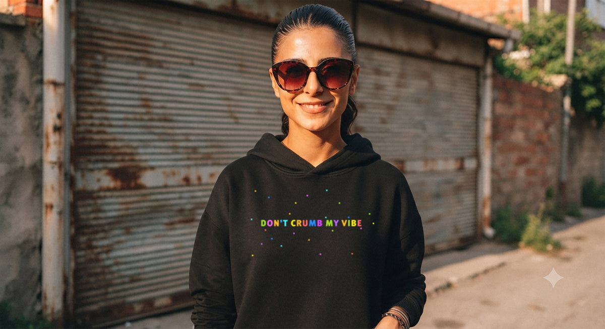 women's hoodie: don't crumb my vibe
